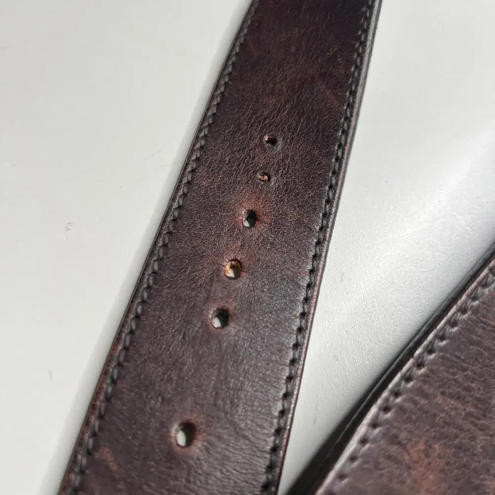 Gucci Men’s Leather Belt Brown GG Silver Buckle 114876 Made in‎ Italy